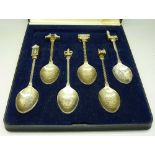 A set of six plated London teaspoons,