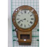 A Victorian inlaid walnut wall clock