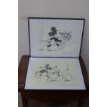 A pair of Mickey Mouse silk screen lithographs, published by The Art Group, London,