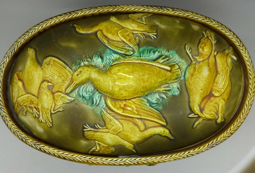 A majolica game dish, lid a/f, - Image 2 of 4