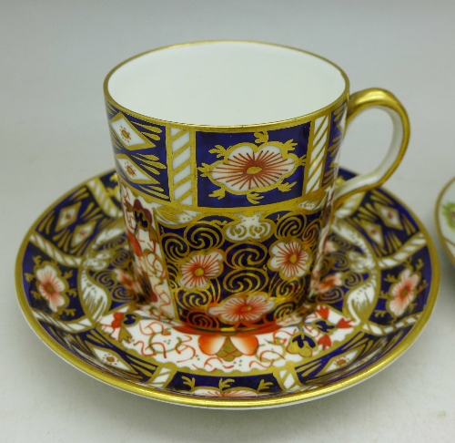 Two cabinet cups and saucers comprising Royal Crown Derby 2451 pattern and Karlshader - Image 2 of 3