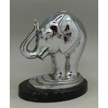 A chromed Ronson match striker/lighter in the form of an elephant,