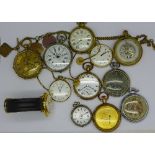 A collection of pocket watches,