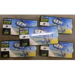Five Hasegawa 1/48 scale Hughes Sood California Highway Patrol Helicopters,