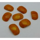 Seven pieces of amber, 12.