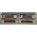 Two model Arnold N gauge model locomotives and two Tomix diesel locomotives, 2203 J.N.R.