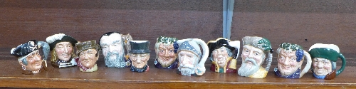 Eleven miniature Royal Doulton character jugs