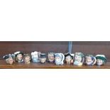 Eleven miniature Royal Doulton character jugs