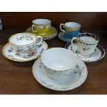 A Flight, Barr and Barr cup and saucer, early 19th Century, an early tea bowl and saucer,