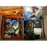 Assorted items including costume and fashion jewellery, watch and clock parts, etc.