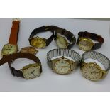 Eight wristwatches including Glashütte Spezimatic, Summit,