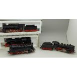 A Piko 1/87 HO scale BR55 steam locomotive, a Piko 1/87 HO scale BR66 steam locomotive,