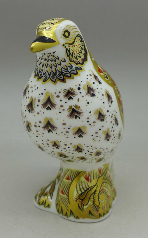 A Royal Crown Derby paperweight, Song Thrush,