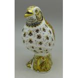 A Royal Crown Derby paperweight, Song Thrush,