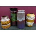 Four West German vases