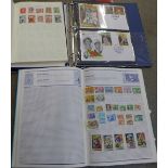 Three albums of stamps, first day covers, etc.