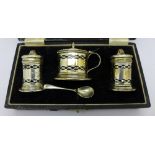 A silver cruet set, 43.