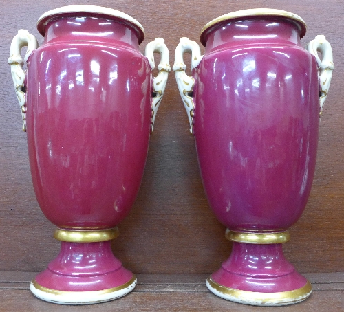 A pair of Viennese vases, with transfer print portraits, - Image 4 of 5