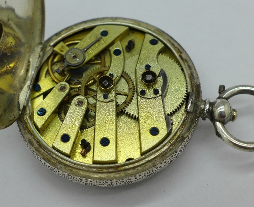 A silver fob watch - Image 3 of 3