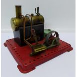 A Mamod static steam engine