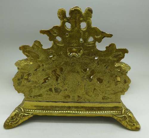 A brass desk stand, width 29. - Image 3 of 4