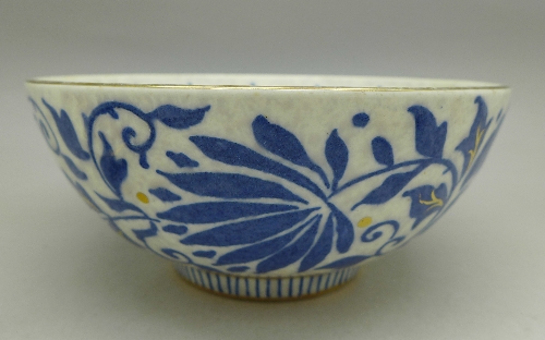 A Charlotte Rhead Bursley ware bowl, TL40 pattern and two similar dishes, diameter of bowl 14. - Image 3 of 4