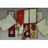 Eight Polish medals, three cased,