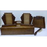 An oak cutlery box,