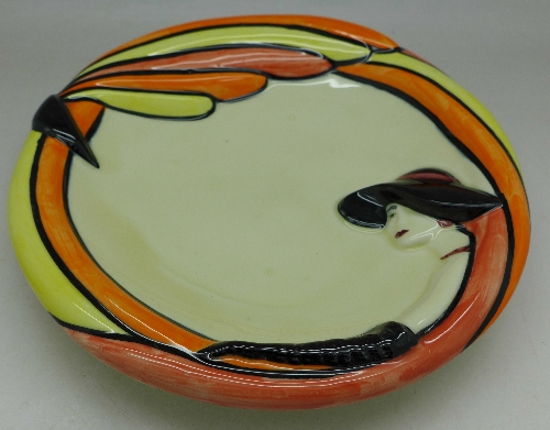 A Lorna Bailey Art Deco style bowl with lady,