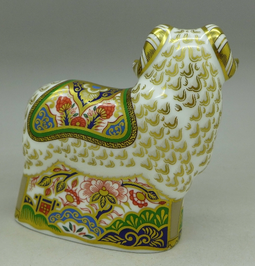 A Royal Crown Derby paperweight, Imari Ram, - Image 2 of 3