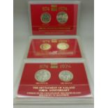 Three Iceland 1100th Anniversary sterling silver coin sets,