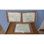 A set of three Post Office maps of Yorkshire