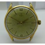 A gold plated Ebel wristwatch, 34mm diameter,