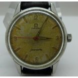 A stainless steel Omega Seamaster manual wind wristwatch, 285 calibre, 17 jewels, working.