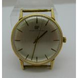 A 9ct gold cased Girard Perregaux manual wind wristwatch, 430-772 calibre, 17 jewels, working.