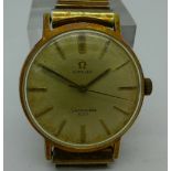 A gold plated Omega Seamaster 600 wristwatch, 601 calibre, 17 jewels, not working.