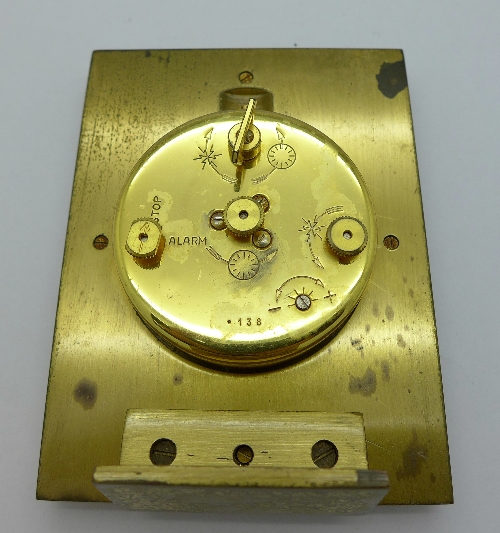 A Jaeger LeCoultre Recital travel alarm clock, 8 day movement, - Image 2 of 2