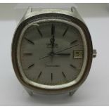 An Omega Seamaster quartz wristwatch, calendar dial, not working.