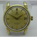 A gold capped Omega Seamaster Calendar automatic wristwatch, crosshairs dial, signed case back,