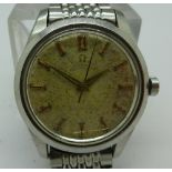 A stainless steel Omega automatic wristwatch, 501 calibre, 20 jewels, not working.