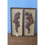 A pair of African plaques