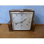 A Bentima Art Deco oak mantel clock