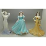 Three Coalport figures