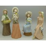 Four The Country Market collection Wedgwood figures