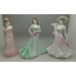 Three Coalport Ladies of Fashion figures, Summer Days,