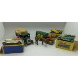A die-cast model lorry by Britains, a/f, a Tri-ang Minic clockwork tin-plate lorry, a/f,