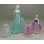 Four Coalport figures