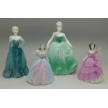 Four Coalport figures;