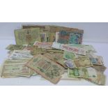 A large collection of foreign bank notes
