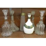 A pair of ship's decanters, a Royal Doulton Carlyle water flask,
